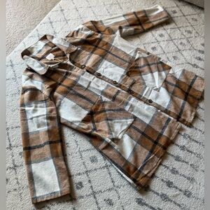 Hayden Brown and Cream Plaid Utility Shacket